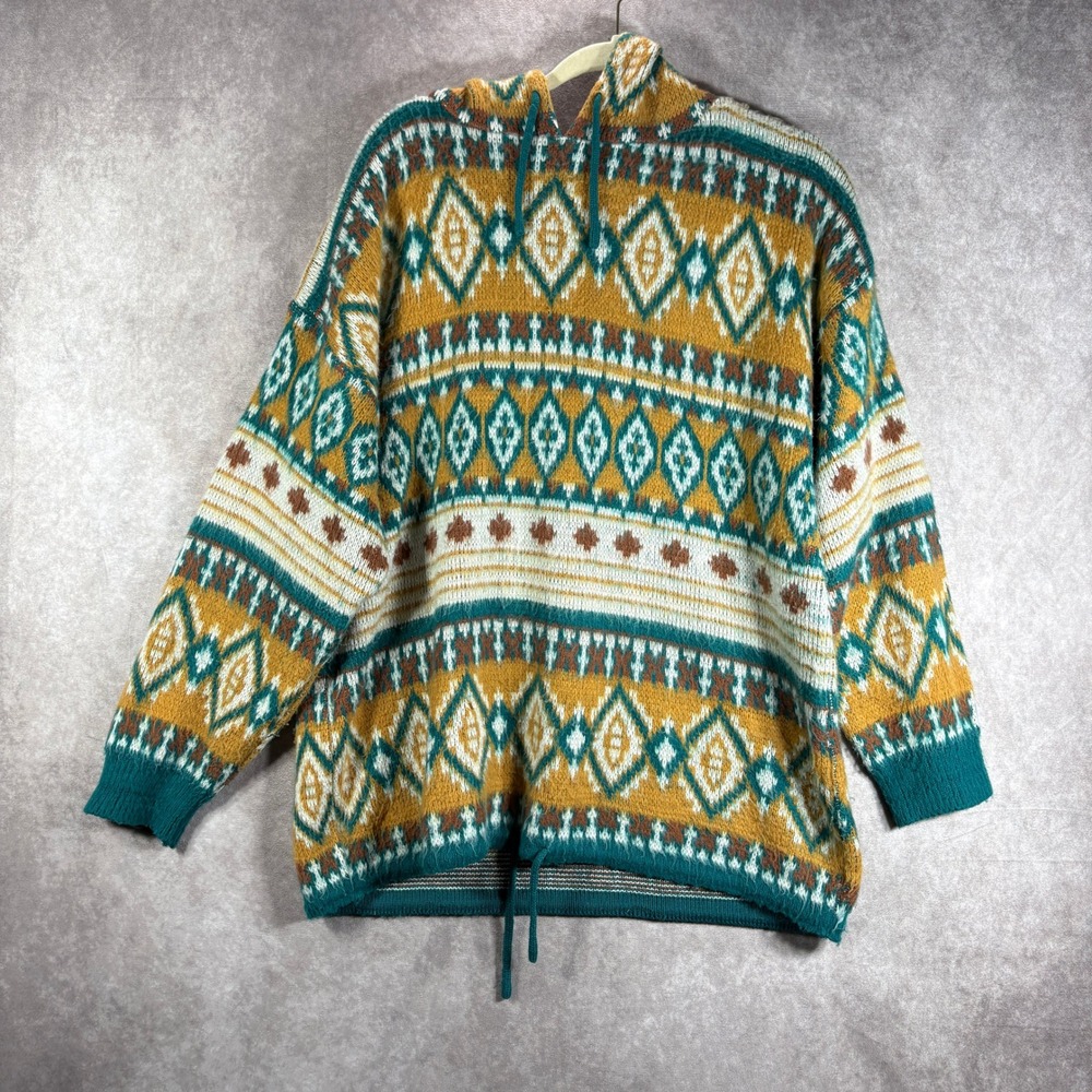Vintage Chateau Sweater Hoodie Womens S Multicolor Aztec Geometric Retro‎ Boho